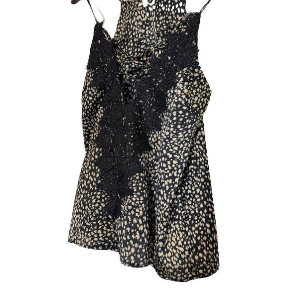 En Creme Women's Size S Blouse Top lace leopard‎ print Y2K Whimsigoth Club Date - Picture 1 of 7